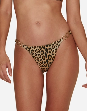 Kimi Amalfi Detail Bikini Pant - Animal swim shorts for women, stretch fit swim bottoms