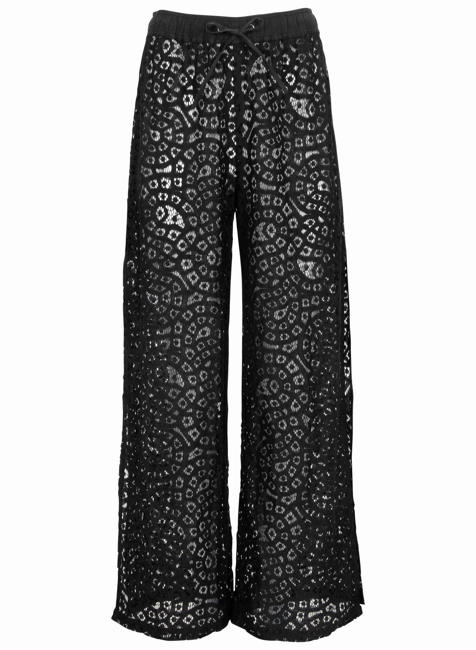 Lace Cover-Up Pant - Black
