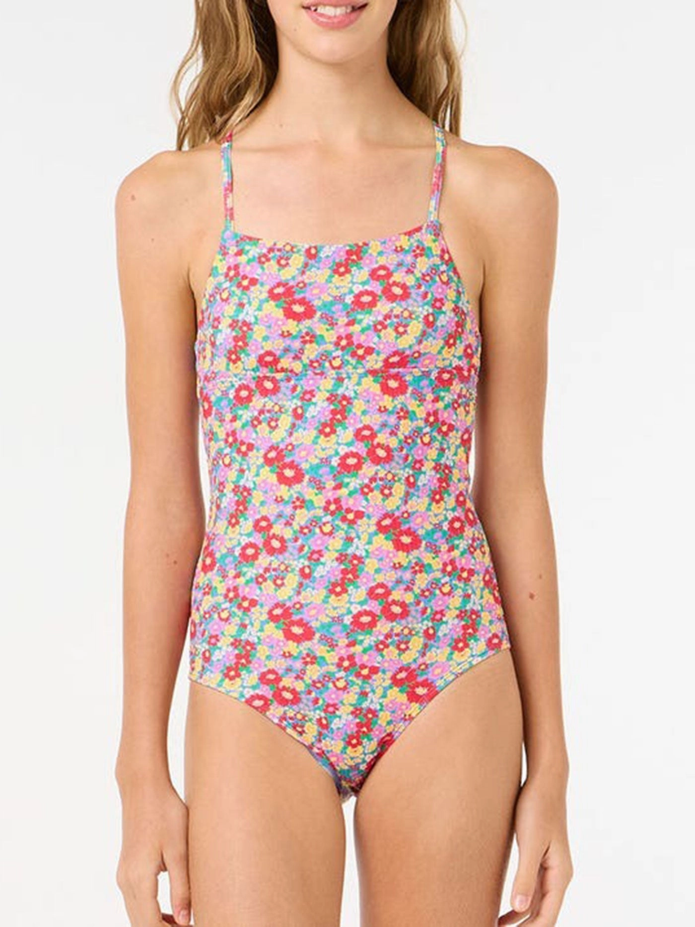Las Dalias One Piece Swimsuit (Girls 7-14) teen girls' swimwear, trendy swimsuits for teen girls