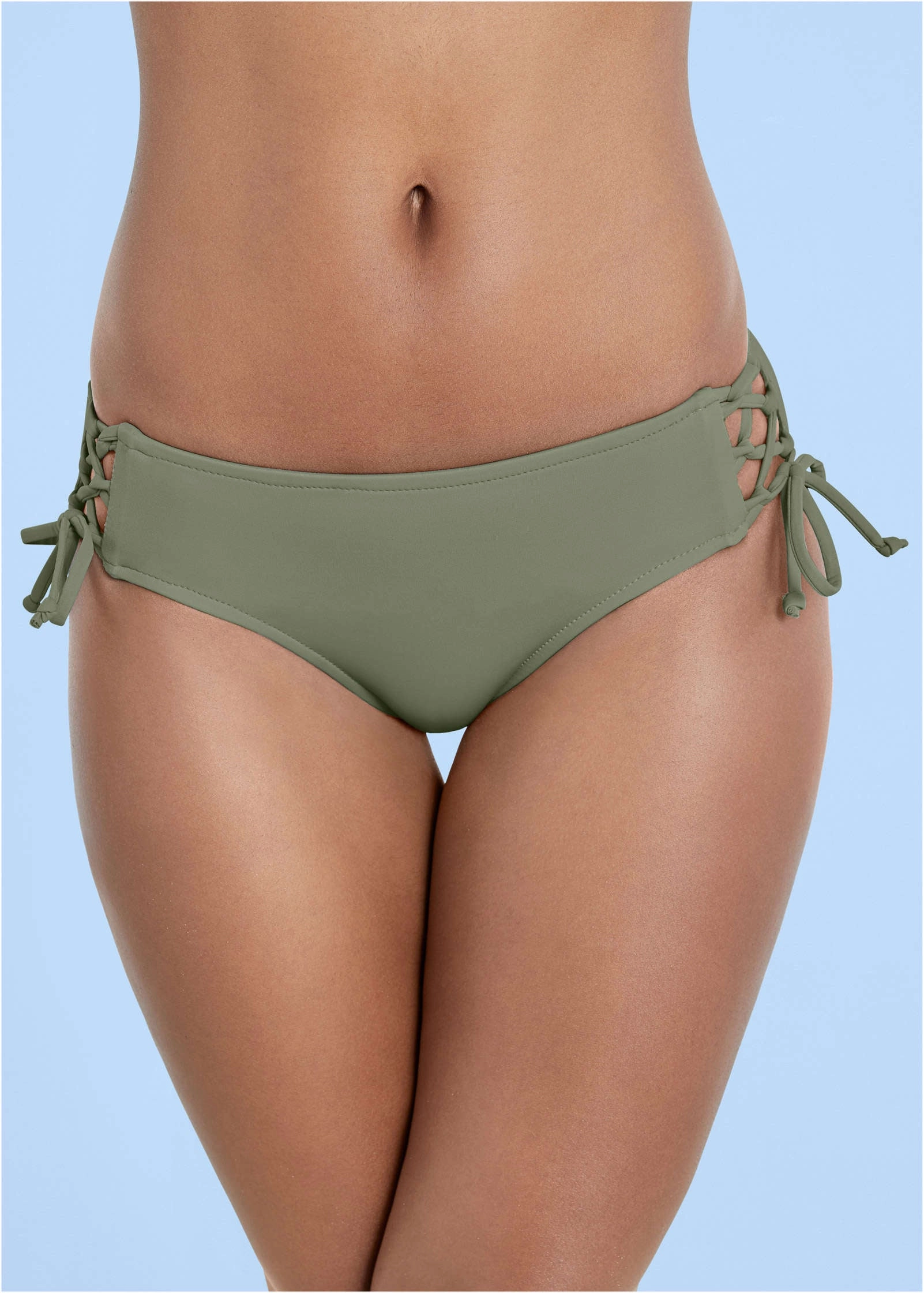 Lattice Side Bikini Bottom - Army Green