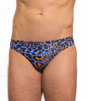 Leopard Orange Swim Brief affordable men's swimwear, summer swimwear for men