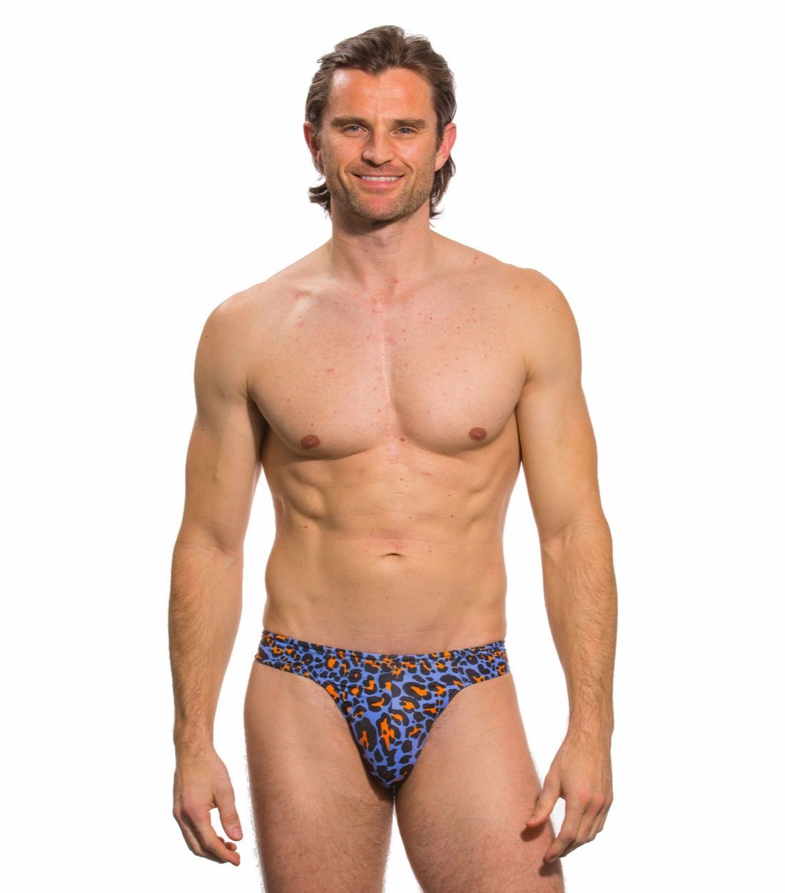 Leopard Orange Swim Thong