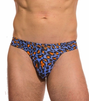 Leopard Orange Swim Thong affordable men's swimwear, summer swimwear for men