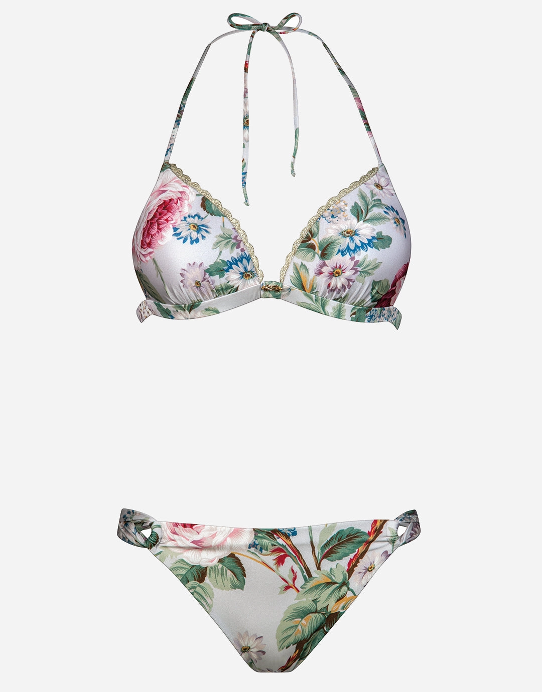Liaison Triangle Bikini Set - Silver Rose stylish swimwear tops, womens beach tops