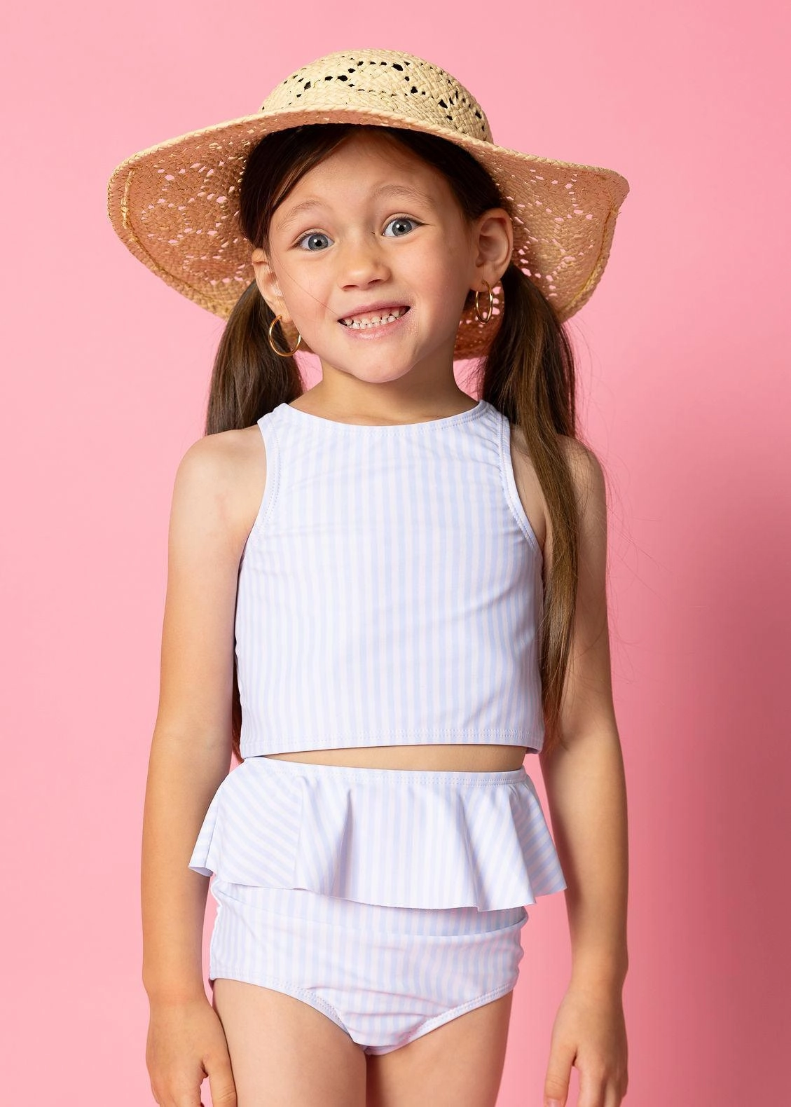 Light Blue Stripe | Mini Racer Back Top