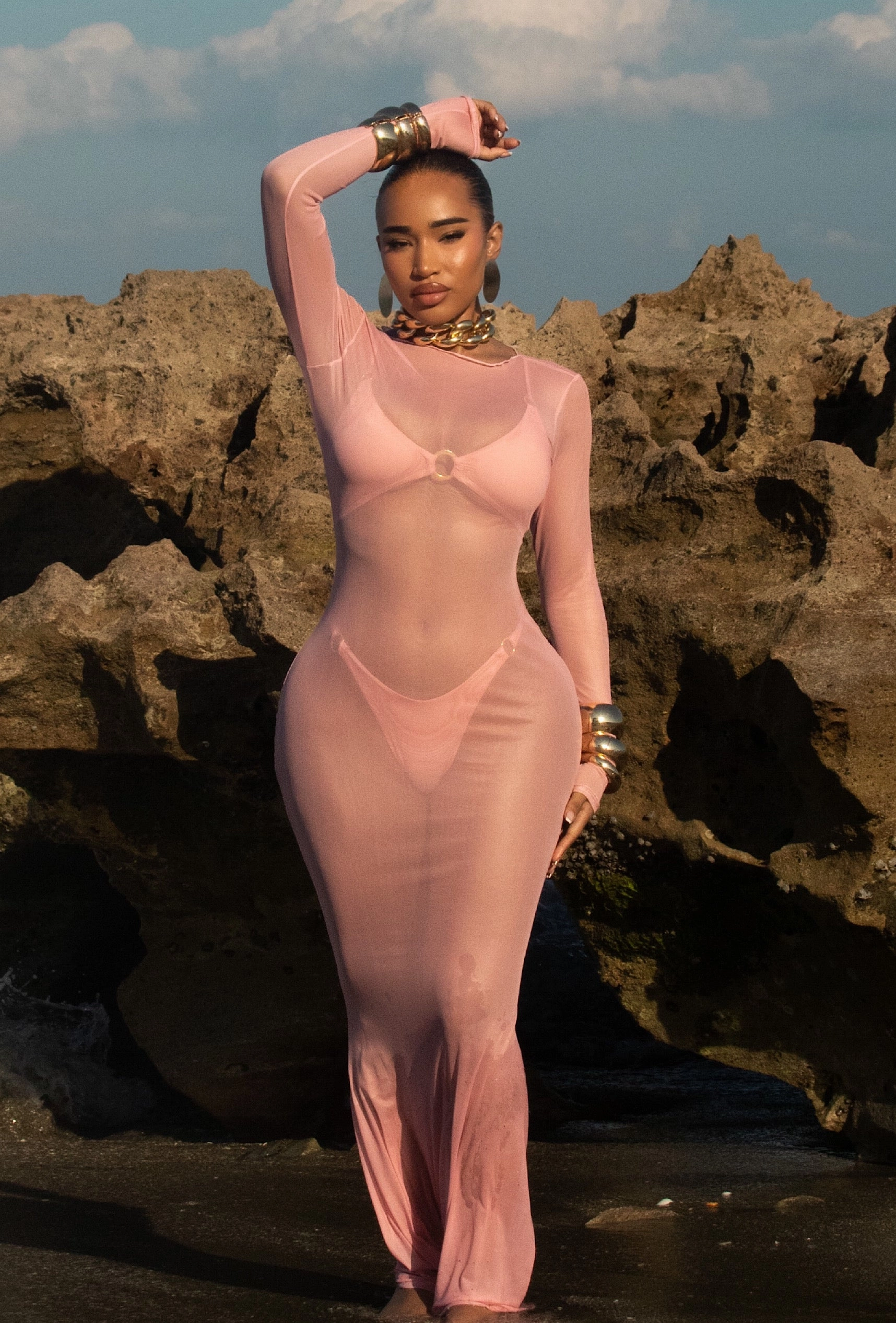 Linus Cover Up Dress - Blush affordable swimsuits for women, elegant women's swimwear
