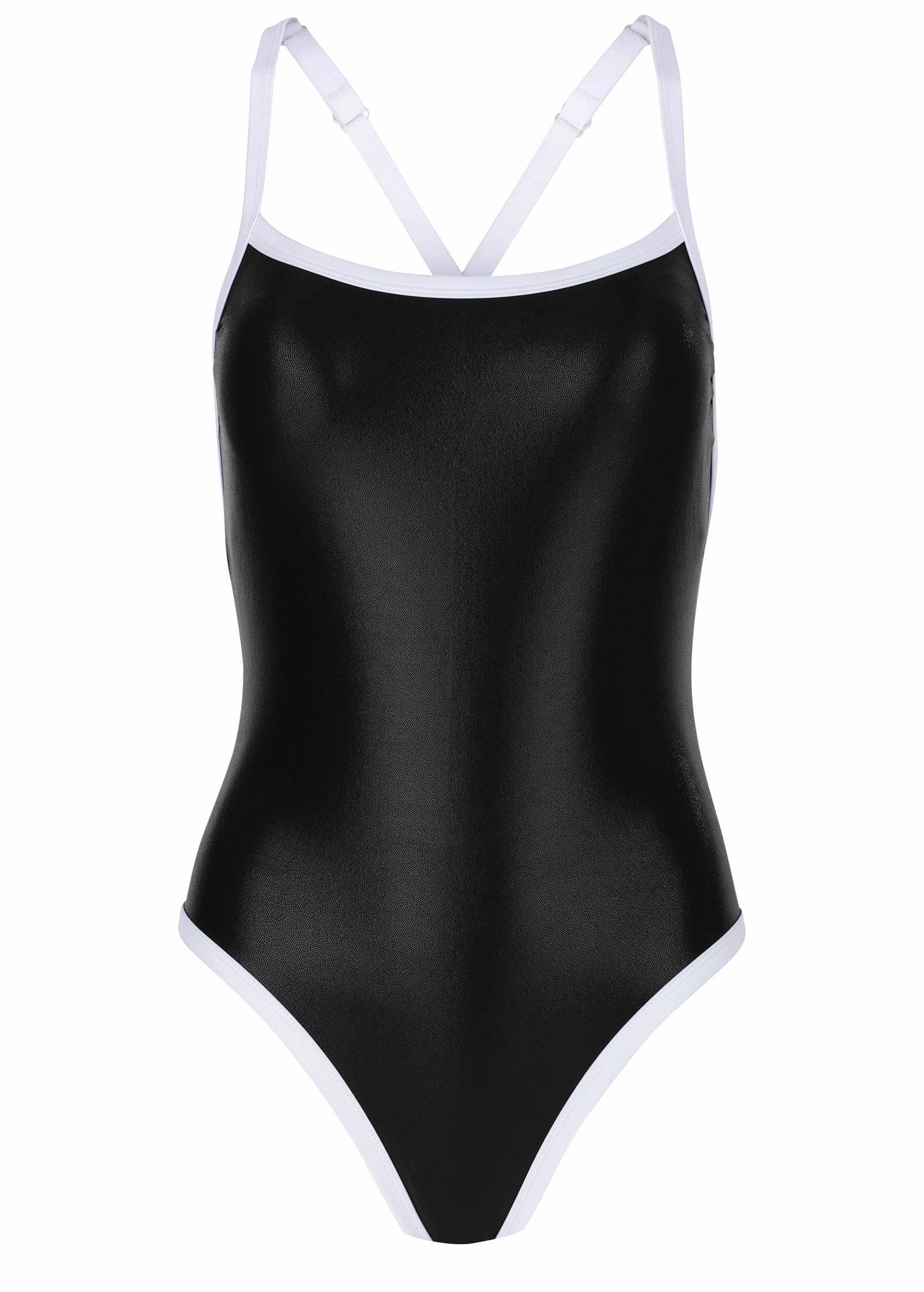 Liquid Leather One-Piece - Black & White