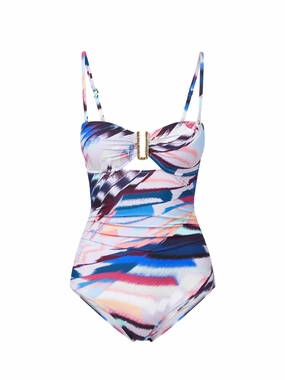 Lisa One Piece Mosaic high waist swimwear women, swimsuit for women beachwear