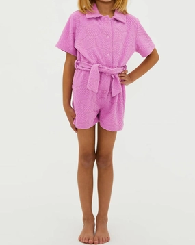 Litlle Gia Romper In Shell Pink Terry stylish teen girl swimsuits, teen girls swimwear sets