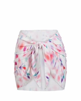 Liv Sarong In Hazy Ikat Ivory high waist swimwear women, swimsuit for women beachwear