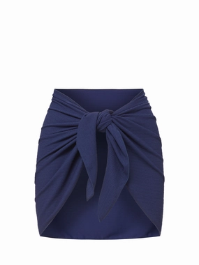 Liv Sarong in Navy Texture high waist swimwear women, swimsuit for women beachwear