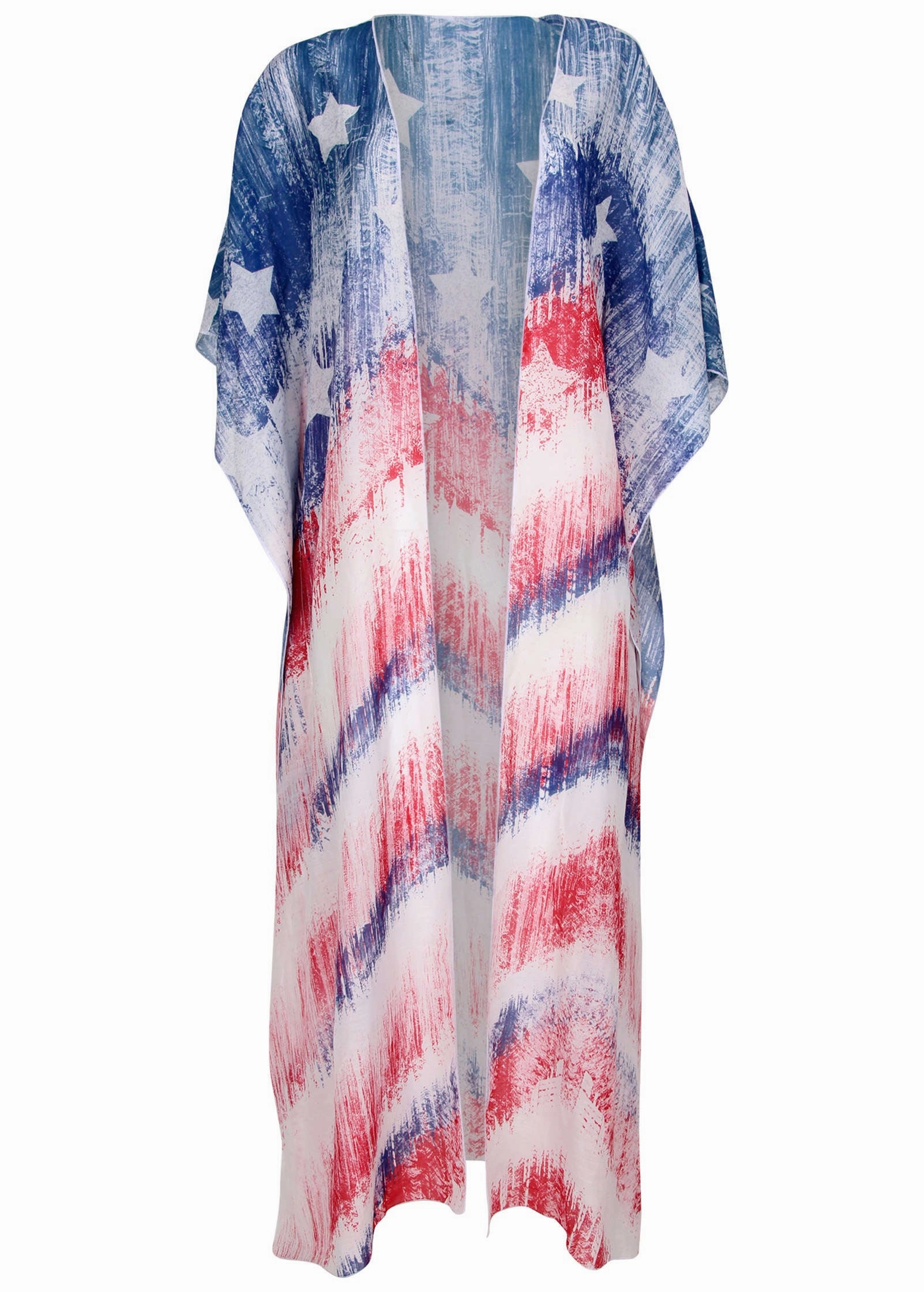 Long Kimono Cover-Up - Boardwalk Flag Cover-Up