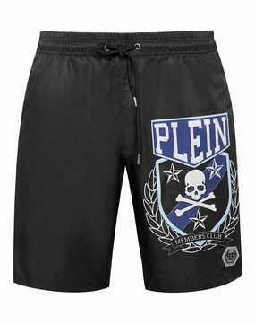 Long Swim Boxer Skull&amp;Bones mens beach swimwear, quick dry mens swimsuits