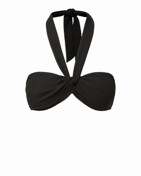 Loryn Swim Top Black Texture strapless swimwear tops, lightweight swim tops