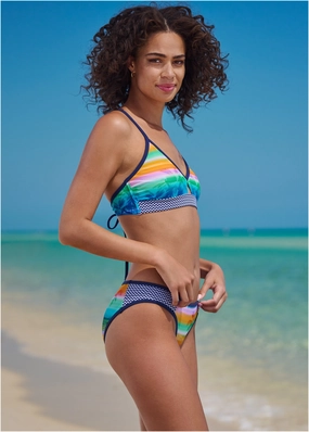 Low-Rise Moderate Bottom - Digital Sunset womens sun protection swimwear, trendy swimwear collection