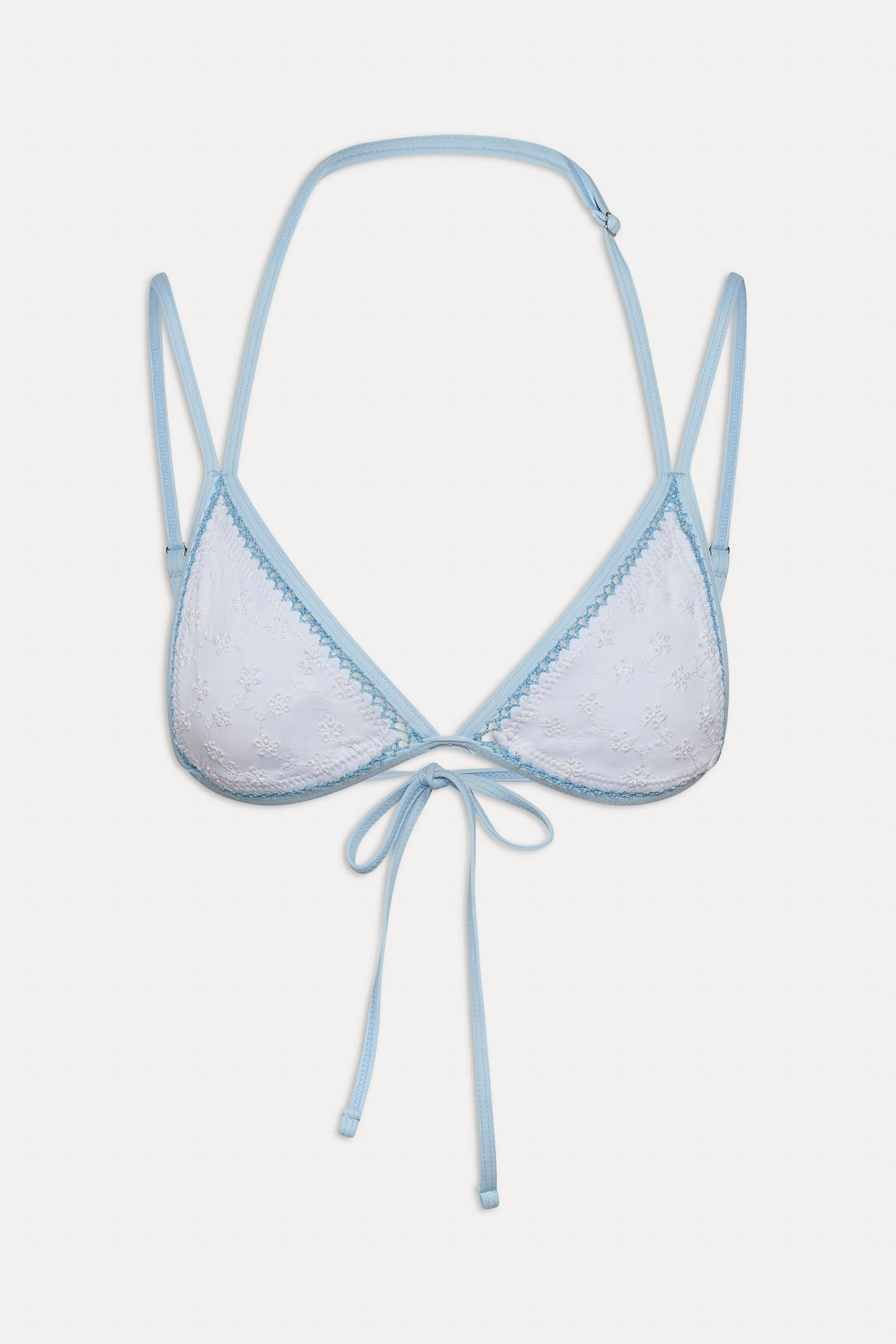 Luna Eyelet Bikini Top - Spring Cloud