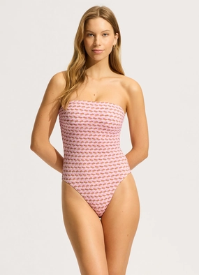Mala DD Bandeau One Piece - Blossom slimming one piece swimsuits, fashionable one piece suits