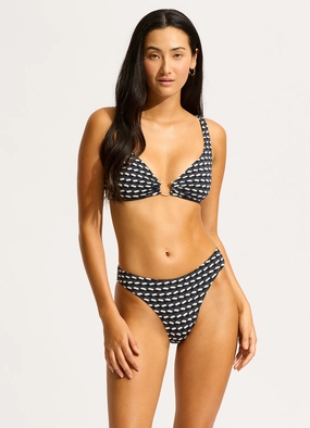 Mala High Leg Bikini Bottom - Black affordable swimwear for women, chic swimsuits for women