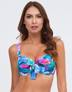 Malena Balcony Bikini Top - Turquoise full coverage swim tops, cute bikini tops