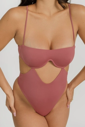 Malia One Piece - Rouge soft fabric swimwear women, resort swimwear for ladies