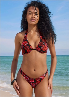 Malibu Cheeky Bottom - Rose Garden everyday swimwear for women, casual swim outfits ladies