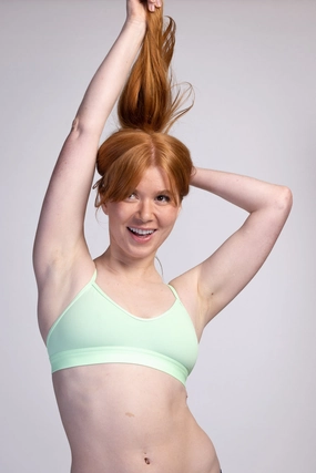 Mara Hybrid Bikini Top - Mint all types of swimwear, full coverage swimwear for all ages