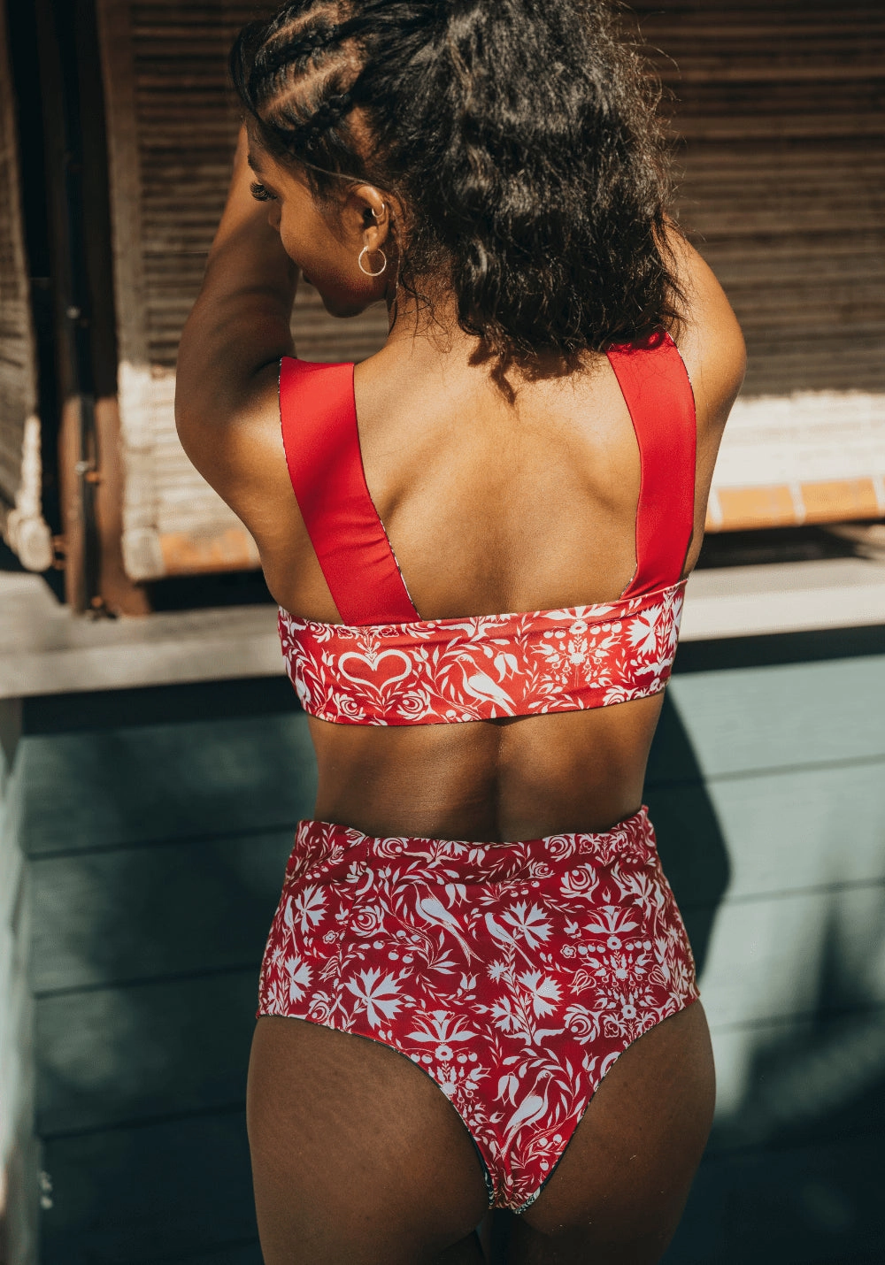 MARGARITA TWO PIECE TOP Red birds - Blue birds