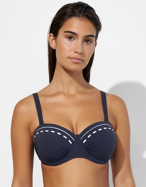 Marine Mindset Underwired Bikini Top - Skipper Blue full coverage swim tops, cute bikini tops