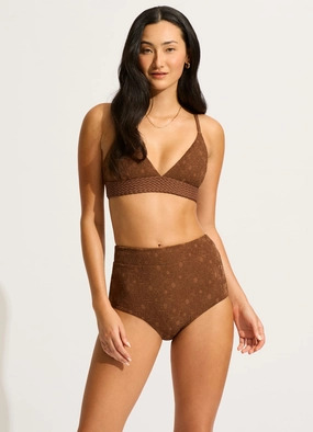 Marloe Banded Bralette Bikini Top - Tiramisu plus size swimwear women, summer swimwear for ladies