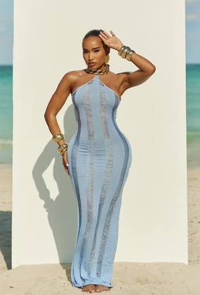 Matte Resort Alexandra Dress - Sky affordable swimsuits for women, elegant women's swimwear