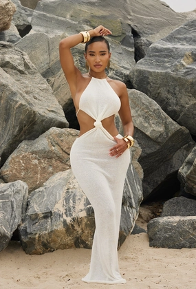 Matte Resort Amara Dress - Cloud affordable swimsuits for women, elegant women's swimwear