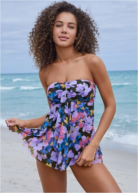 Maui Full Coverage Bottom - Evening Bloom modest swim bottoms women, comfortable bikini bottoms