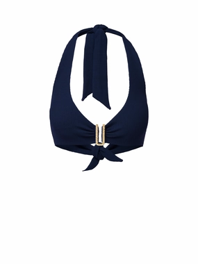 Melissa Top In Navy Texture fashionable beach swimwear, modern womens bikinis