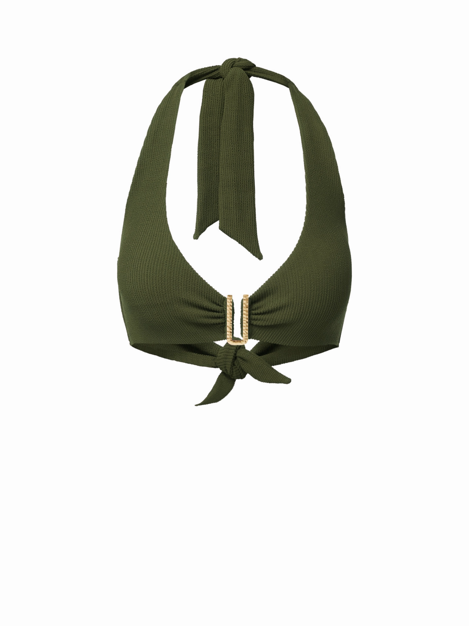 Melissa Top Olive Texture strapless swimwear tops, lightweight swim tops