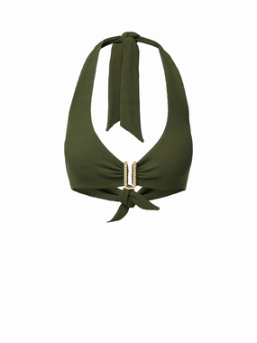 Melissa Top Olive Texture strapless swimwear tops, lightweight swim tops