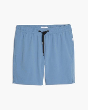 Men Charles 7" Swim Trunks In Insignia Blue Moonlight Micro Stripe mens beach swimwear, quick dry mens swimsuits