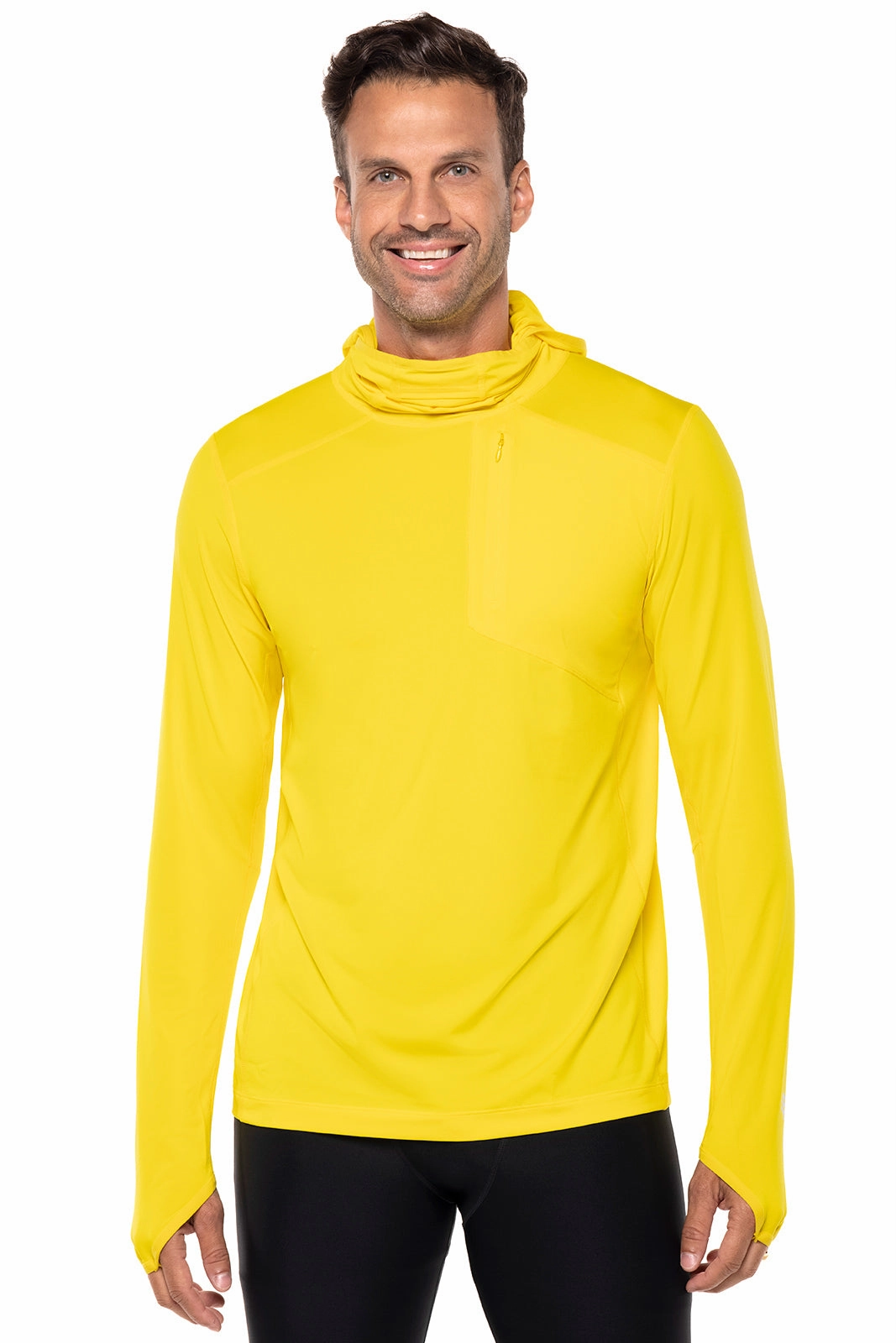 Men's Andros Fishing Hoodie | Bold Yellow men's full coverage swimwear, casual swimwear for men