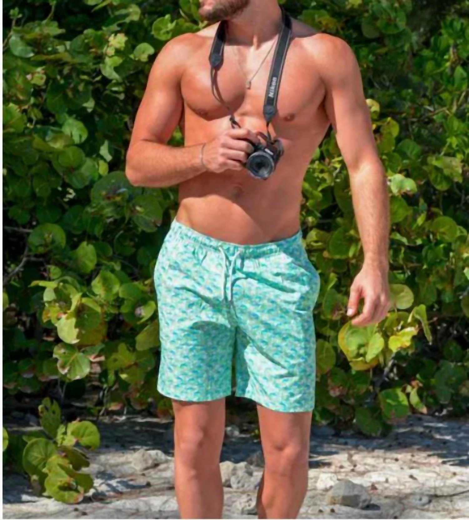 Men's Board Shorts In Green Marlin