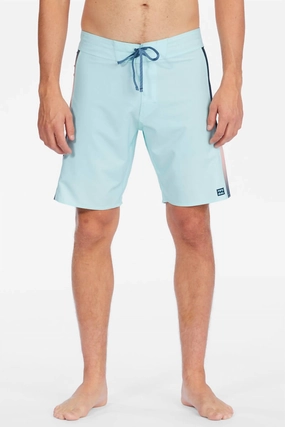 Men's D Bah Ciclo Board Shorts In Light Aqua mens full coverage swimwear, stylish mens swim trunks