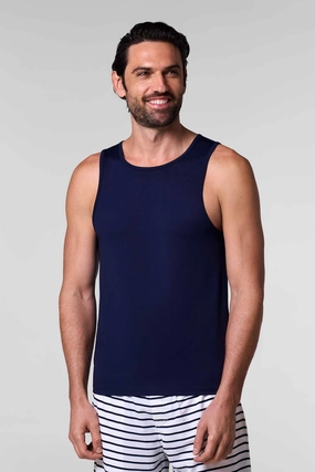 Men's Dade Swim Tank | Navy men's full coverage swimwear, casual swimwear for men
