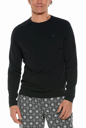 Men's Hightide Long Sleeve Swim Shirt | Black men's full coverage swimwear, casual swimwear for men