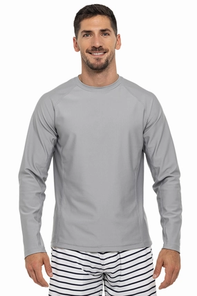 Men's Hightide Long Sleeve Swim Shirt | Slate men's full coverage swimwear, casual swimwear for men