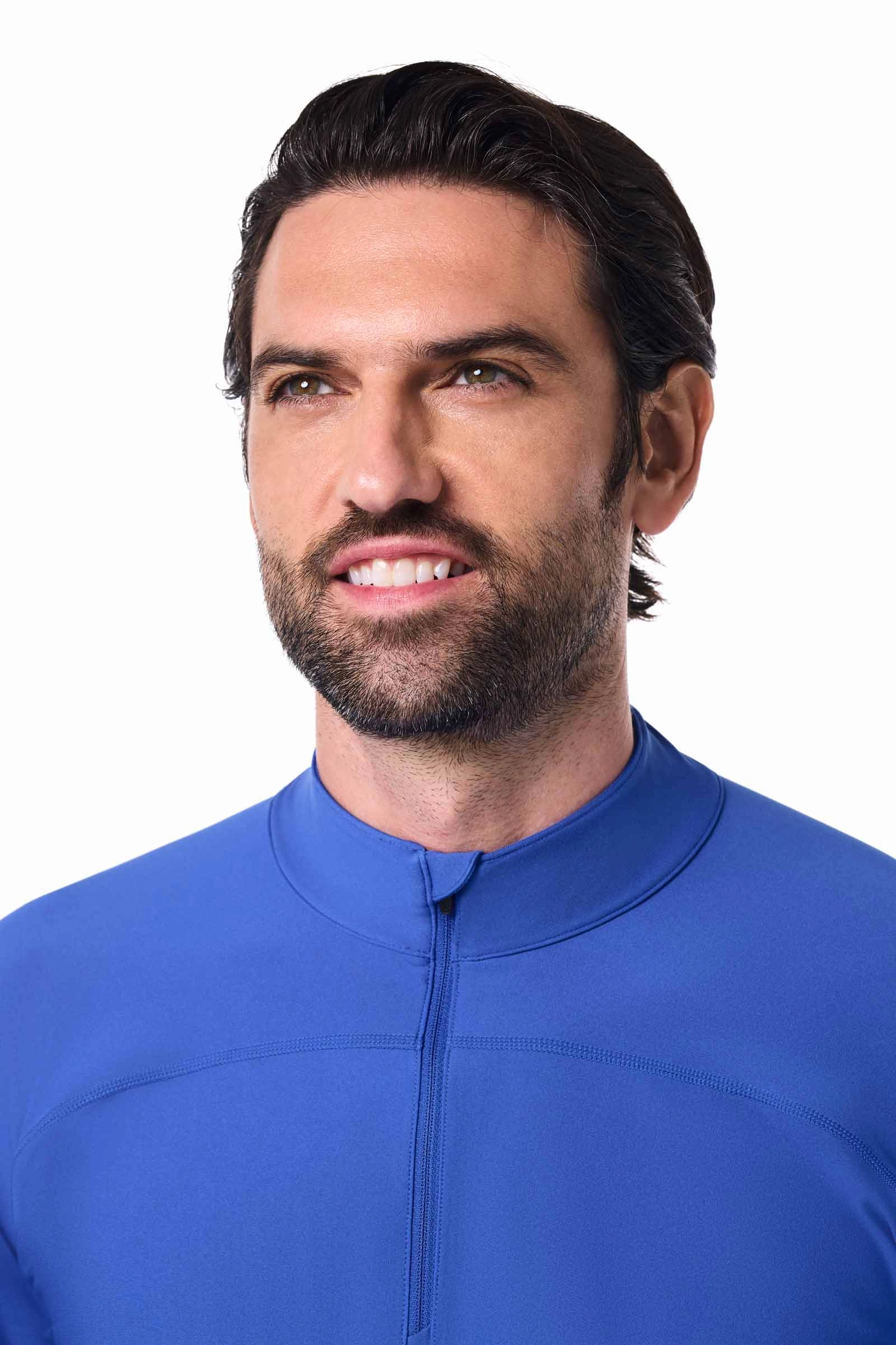 Men's Nocona Zip Rash Guard | Baja Blue