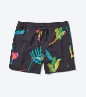 Men's Shorey Macaw Boardshorts In Black mens beach swimwear, quick dry mens swimsuits