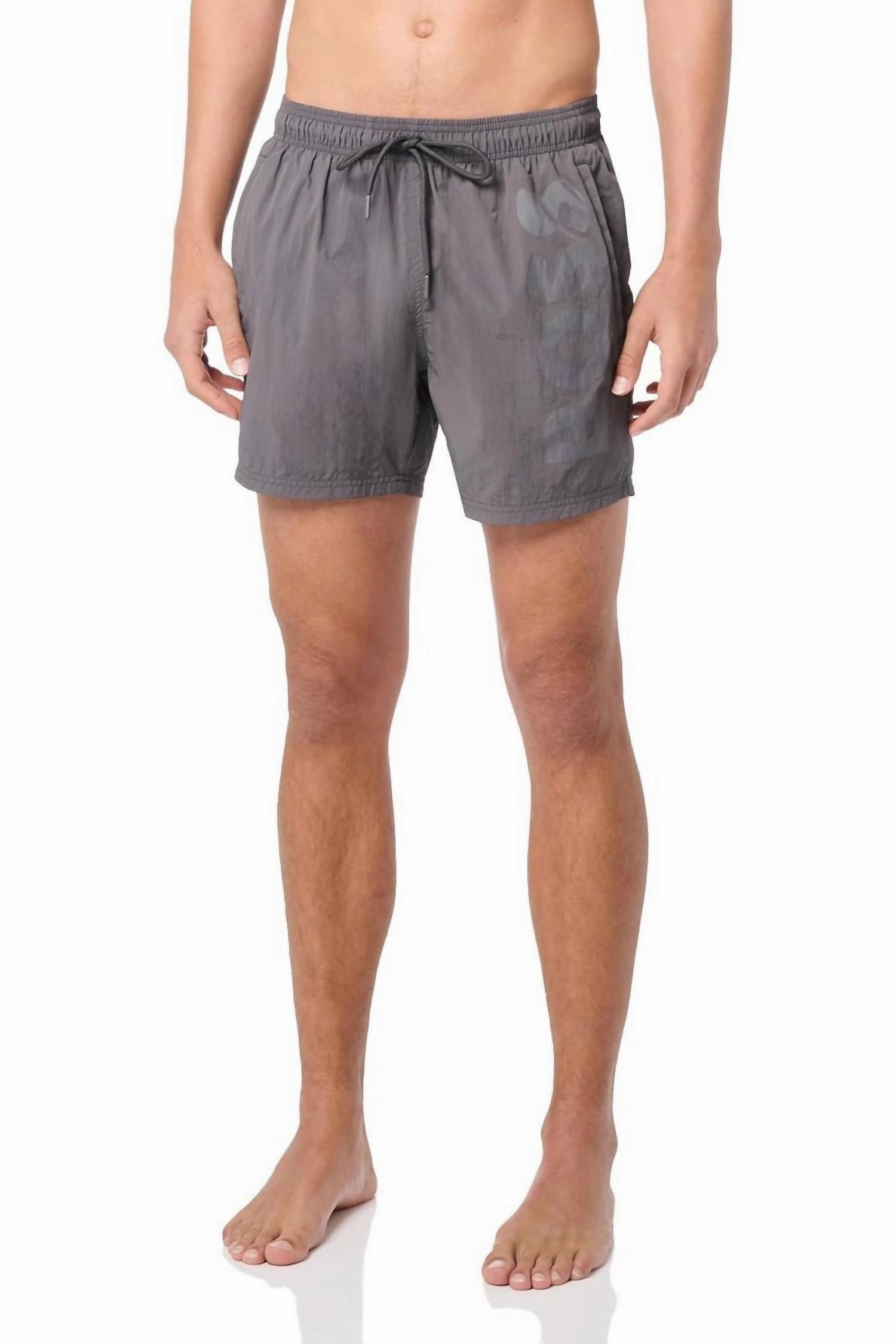 Men's Standard Octopus Swim Trunks In Magnet Grey mens full coverage swimwear, stylish mens swim trunks