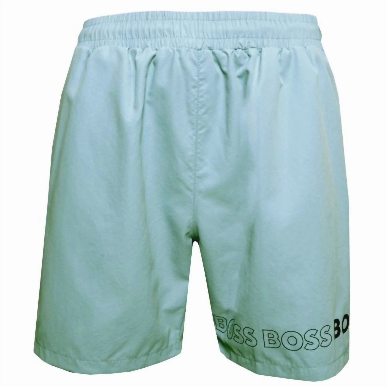 Men's Standard Vertical Logo Swim Trunks In Blue