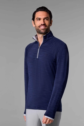 Men's Ultimate Half-Zip Rash Guard | Navy Line men's full coverage swimwear, casual swimwear for men