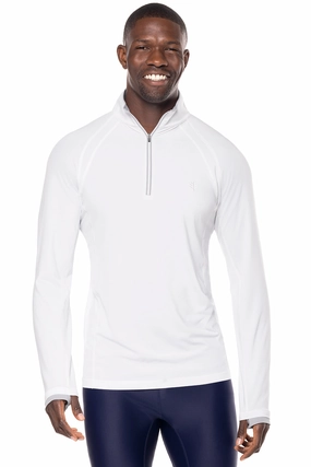 Men's Ultimate Half-Zip Rash Guard | White men's full coverage swimwear, casual swimwear for men