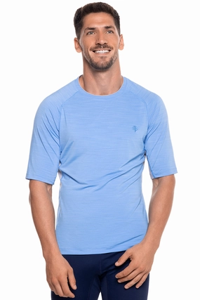 Men's Ultimate Short Sleeve Rash Guard | Surf Blue Line men's full coverage swimwear, casual swimwear for men
