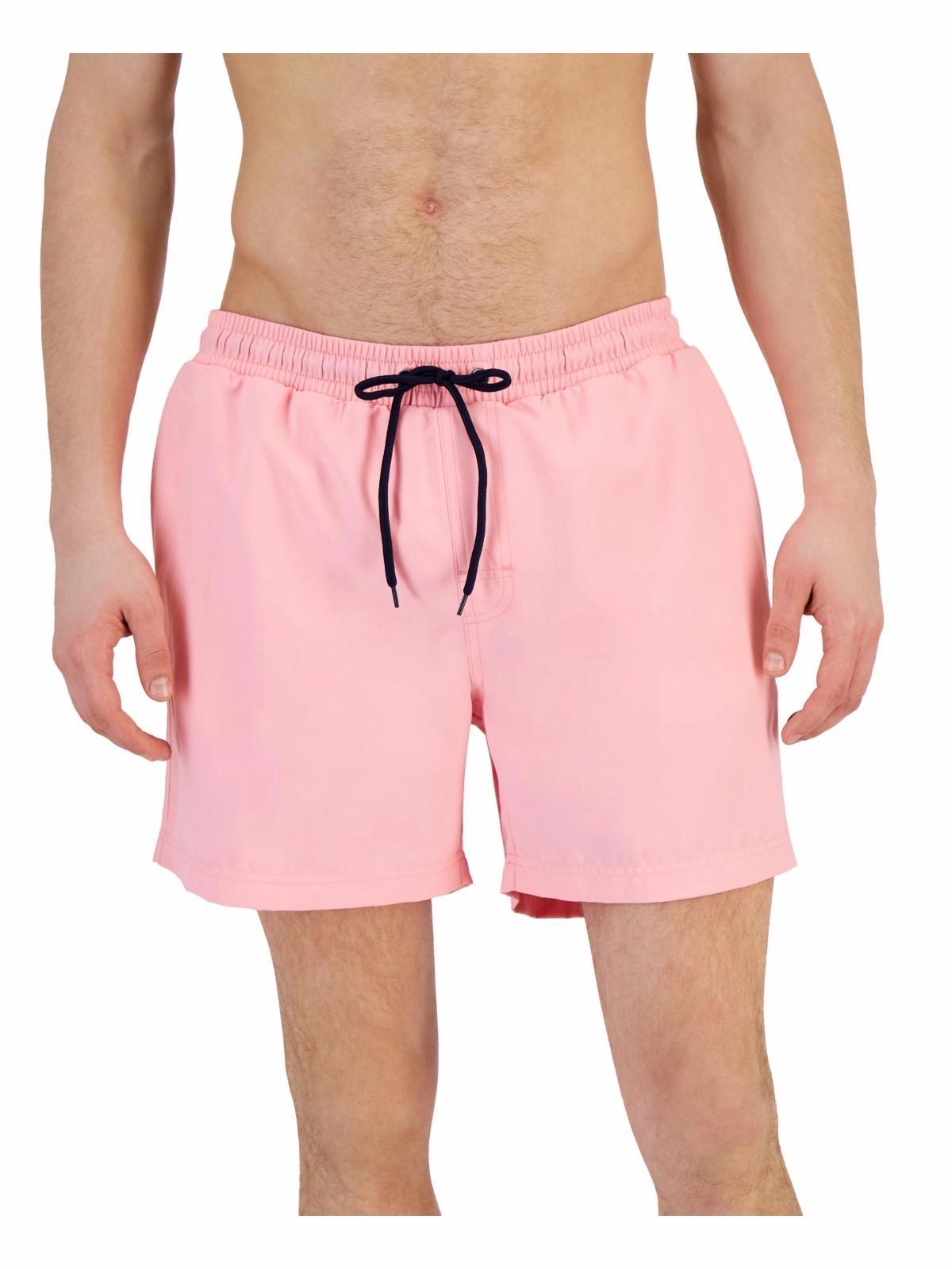 Mens Solid Polyester Swim Trunks